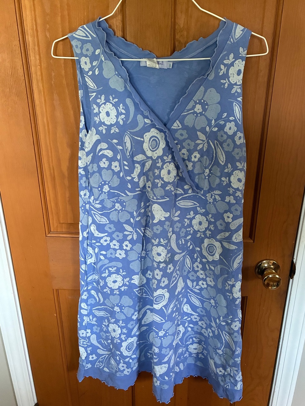 Blue Floral Sleeveless V-Neck Sundress. Fresh Produce.